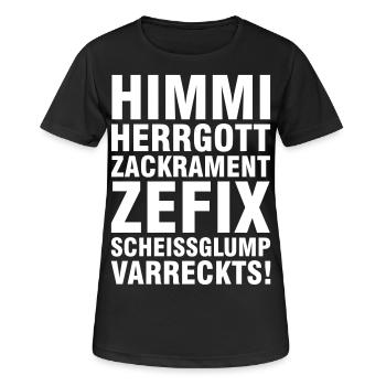 Bayer Himmi Seigneur Dieu Zackrament Zefix - T-shirt respirant Femme - noir - Devant - AI Model Female 172 light (172cm)
