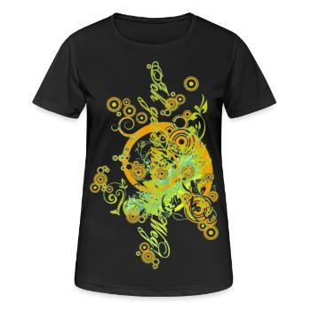 Ich gehe meinen Weg! - swirls & circles - Frauen T-Shirt atmungsaktiv - Schwarz - Vorne - AI Model Female 172 light (172cm)