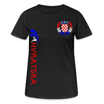 Croatie Football - T-shirt respirant Femme - noir - Devant - AI Model Female 172 light (172cm)