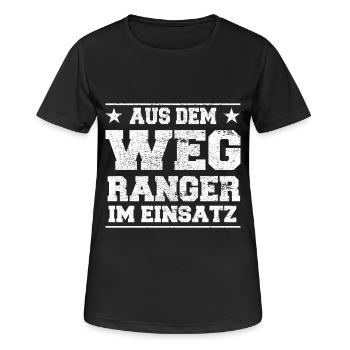 Aus dem Weg Ranger im Einsatz Design - Frauen T-Shirt atmungsaktiv - Schwarz - Vorne - AI Model Female 172 light (172cm)