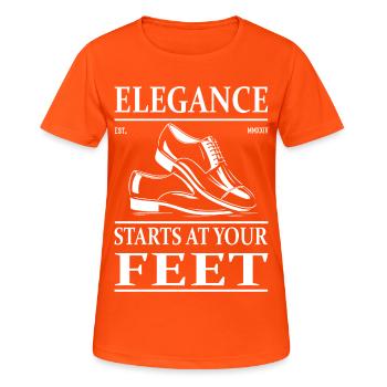 Lackschuhe Design – Glänzend und Elegant - Frauen T-Shirt atmungsaktiv - Neonorange - Vorne - AI Model Female 172 dark (172cm)
