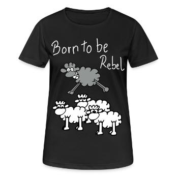 moutons rebelles - T-shirt respirant Femme - noir - Devant - AI Model Female 172 light (172cm)