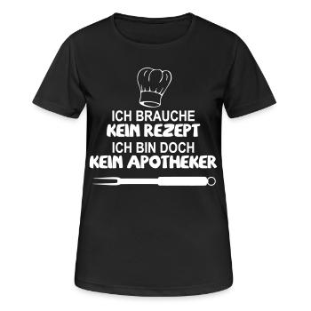 Ich brauche kein Rezept bin doch kein Apotheker - Frauen T-Shirt atmungsaktiv - Schwarz - Vorne - AI Model Female 172 light (172cm)