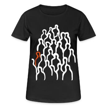 Protestieren - Frauen T-Shirt atmungsaktiv - Schwarz - Vorne - AI Model Female 172 light (172cm)