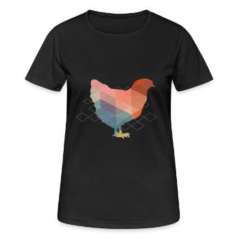 Poulet Polygon - T-shirt respirant Femme - noir - Devant - AI Model Female 172 light (172cm)