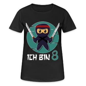 Ich Bin 8 Ninja 8. Geburtstag Jungen 8. Geburtstag - Frauen T-Shirt atmungsaktiv - Schwarz - Vorne - AI Model Female 172 light (172cm)