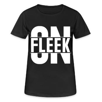 ON FLEEK Je suis sur Fleek - T-shirt respirant Femme - noir - Devant - AI Model Female 172 light (172cm)