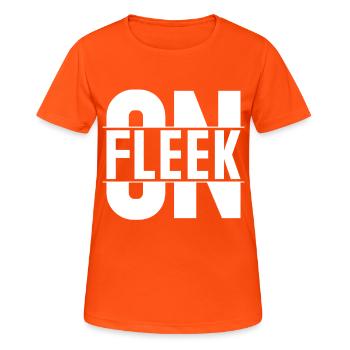 ON FLEEK I'm On Fleek - Women's Breathable T-Shirt - neon orange - Front - AI Model Female 172 dark (172cm)
