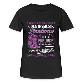 Linedance - Frauen T-Shirt atmungsaktiv - Schwarz - Vorne - AI Model Female 172 light (172cm)