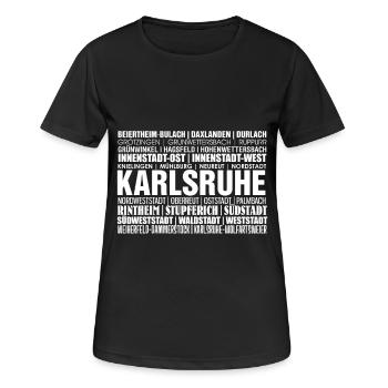 Shirt Karlsruhe Stadt Stadtteile - Frauen T-Shirt atmungsaktiv - Schwarz - Vorne - AI Model Female 172 light (172cm)