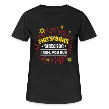 Feu d'artifice pyrotechnie pyrotechnique - T-shirt respirant Femme - noir - Devant - AI Model Female 172 light (172cm)