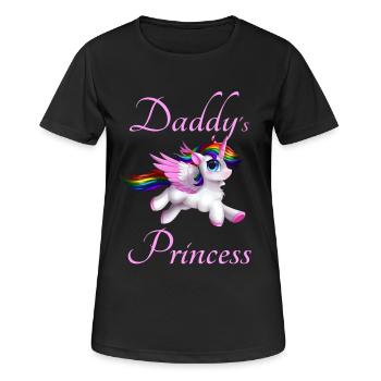 Daddy's Princess Papas Prinzessin Einhorn Design - Frauen T-Shirt atmungsaktiv - Schwarz - Vorne - AI Model Female 172 light (172cm)