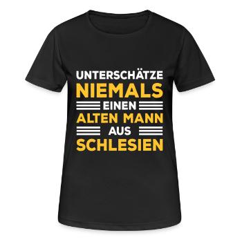 Schlesien Oberschlesien Opa Papa - Frauen T-Shirt atmungsaktiv - Schwarz - Vorne - AI Model Female 172 light (172cm)