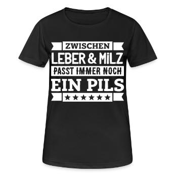 Ein Pils geht immer! - Frauen T-Shirt atmungsaktiv - Schwarz - Vorne - AI Model Female 172 light (172cm)