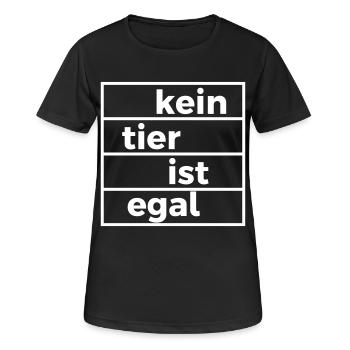 kein Tier ist egal Tierschützer Tierschutz - Frauen T-Shirt atmungsaktiv - Schwarz - Vorne - AI Model Female 172 light (172cm)