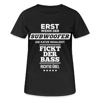 Subwoofer Katze fickt Bass Techno feiern Club DJ - Frauen T-Shirt atmungsaktiv - Schwarz - Vorne - AI Model Female 172 light (172cm)