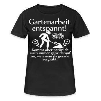 Gartenarbeit entspannt ... - Frauen T-Shirt atmungsaktiv - Schwarz - Vorne - AI Model Female 172 light (172cm)
