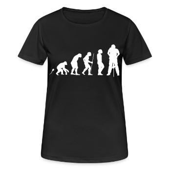 Presslufthammer Evolution Fun Shirt - Frauen T-Shirt atmungsaktiv - Schwarz - Vorne - AI Model Female 172 light (172cm)