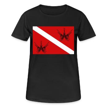 Pavillon de plongée avec le poisson de feu - T-shirt respirant Femme - noir - Devant - AI Model Female 172 light (172cm)