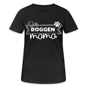 Beste Doggen Mama - Frauen T-Shirt atmungsaktiv - Schwarz - Vorne - AI Model Female 172 light (172cm)