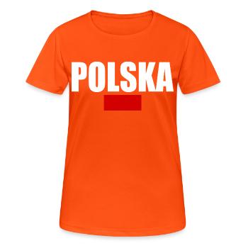 Polen - Frauen T-Shirt atmungsaktiv - Neonorange - Vorne - AI Model Female 172 dark (172cm)