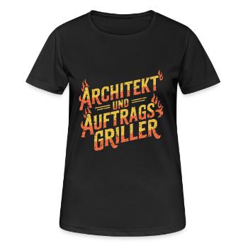 Architekt und Auftragsgriller - Frauen T-Shirt atmungsaktiv - Schwarz - Vorne - AI Model Female 172 light (172cm)