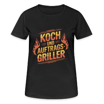 Koch und Auftragsgriller - Frauen T-Shirt atmungsaktiv - Schwarz - Vorne - AI Model Female 172 light (172cm)