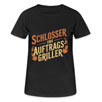Schlosser und Auftragsgriller - Frauen T-Shirt atmungsaktiv - Schwarz - Vorne - AI Model Female 172 light (172cm)