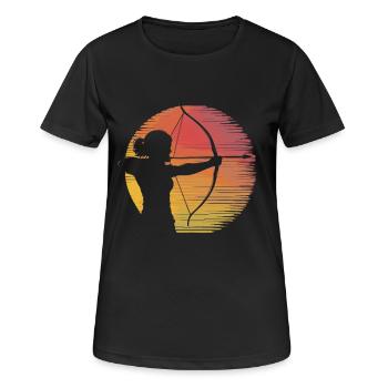 Bogenschützin vintage silhouette - Frauen T-Shirt atmungsaktiv - Schwarz - Vorne - AI Model Female 172 light (172cm)