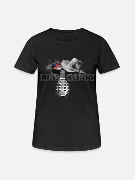 kl_linedance38 - Frauen T-Shirt atmungsaktiv - Schwarz
