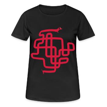 funny sausage dog, wiener dog, dachshund - Women's Breathable T-Shirt - black - Front - AI Model Female 172 light (172cm)