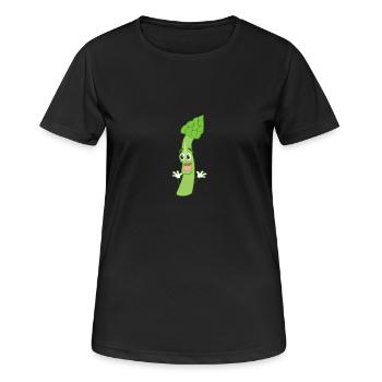 Shirt Spargel Gemüse - Frauen T-Shirt atmungsaktiv - Schwarz - Vorne - AI Model Female 172 light (172cm)