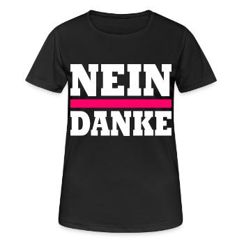 Nein danke - Frauen T-Shirt atmungsaktiv - Schwarz - Vorne - AI Model Female 172 light (172cm)