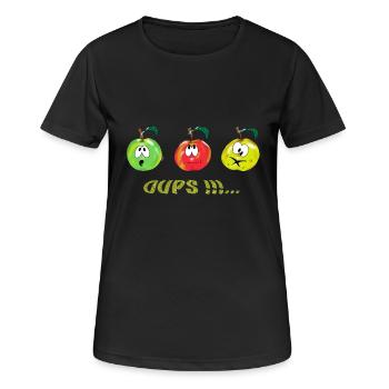 3-Pommes-Oups - T-shirt respirant Femme - noir - Devant - AI Model Female 172 light (172cm)