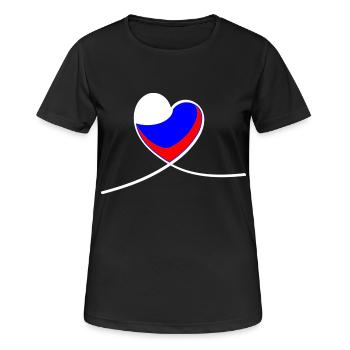 Coeur de la Russie - T-shirt respirant Femme - noir - Devant - AI Model Female 172 light (172cm)