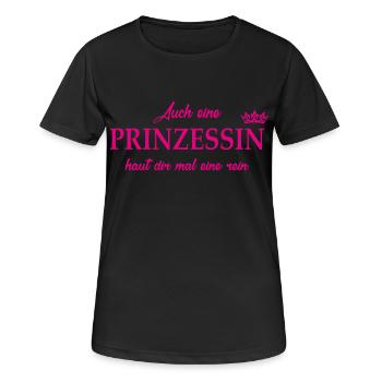 Prinzessin haut rein - Frauen T-Shirt atmungsaktiv - Schwarz - Vorne - AI Model Female 172 light (172cm)