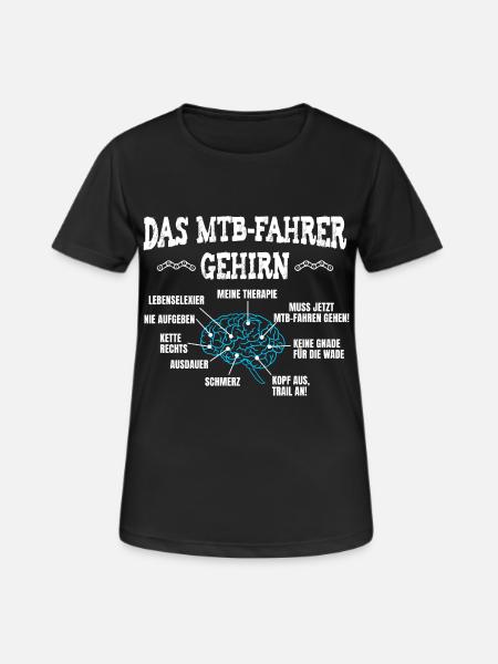 MTB-faherer gehirn! - Frauen T-Shirt atmungsaktiv - Schwarz