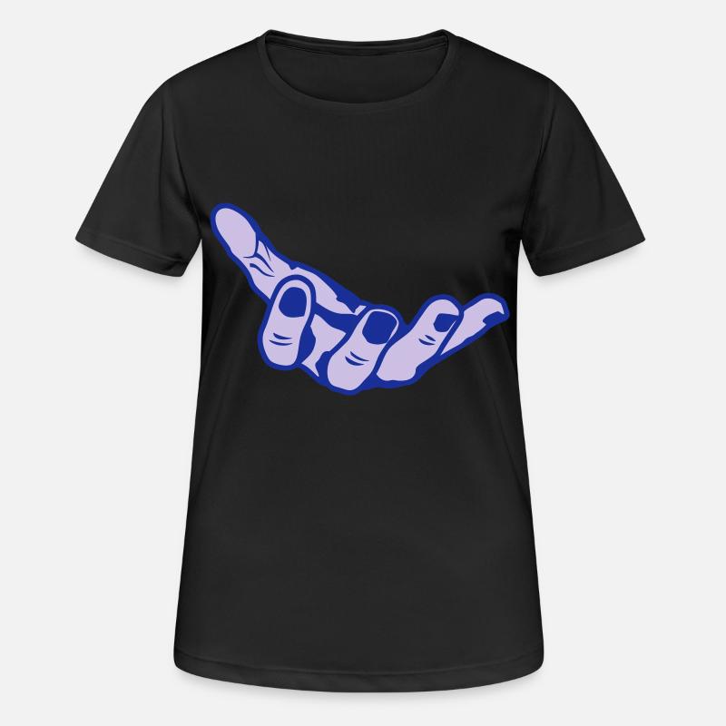 hand open hand open offene mano - Women's Breathable T-Shirt - black