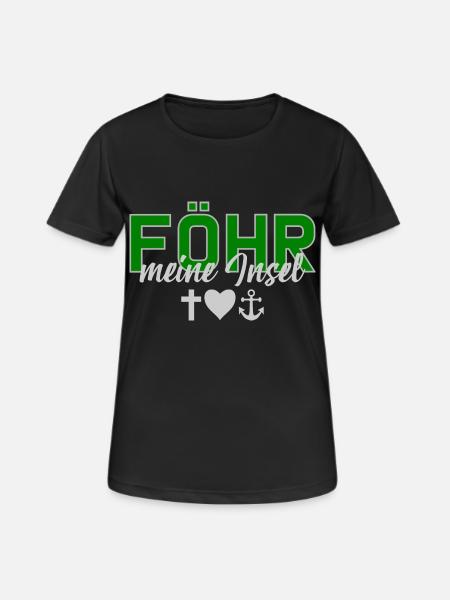 Föhr, meine Insel Nordsee Glaube Liebe Hoffnung gr - Frauen T-Shirt atmungsaktiv - Schwarz