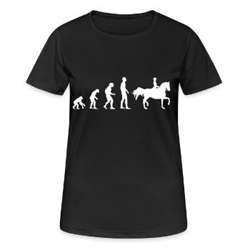 Evolution Dressur - Frauen T-Shirt atmungsaktiv - Schwarz - Vorne - AI Model Female 172 light (172cm)
