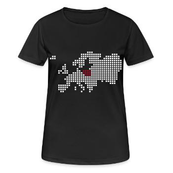 Polska - Pologne - T-shirt respirant Femme - noir - Devant - AI Model Female 172 light (172cm)