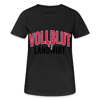 Vollblut Landwirt - Frauen T-Shirt atmungsaktiv - Schwarz - Vorne - AI Model Female 172 light (172cm)