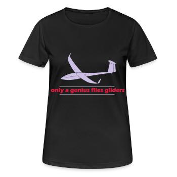 Pilote de planeur Genie planeur glide - T-shirt respirant Femme - noir - Devant - AI Model Female 172 light (172cm)