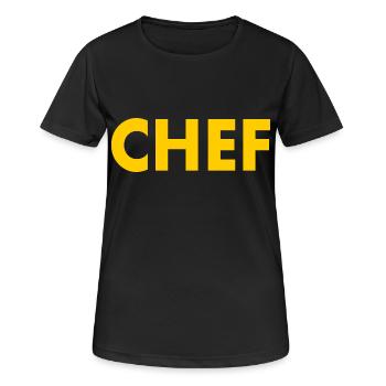 Chef - T-shirt respirant Femme - noir - Devant - AI Model Female 172 light (172cm)