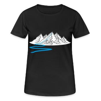 randonnée pédestre sur le fleuve montagnes huegel alpes randonnée urlaug - T-shirt respirant Femme - noir - Devant - AI Model Female 172 light (172cm)