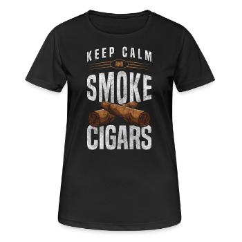 Cigar Smoker Gentlemen Lifestyle Whiskey - Women's Breathable T-Shirt - black - Front - AI Model Female 172 light (172cm)