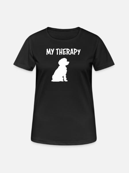 My Therapy - Hunde - Frauen T-Shirt atmungsaktiv - Schwarz