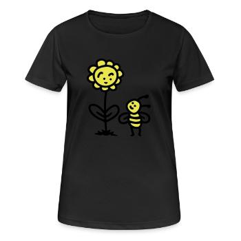 Fleur d'abeille - T-shirt respirant Femme - noir - Devant - AI Model Female 172 light (172cm)