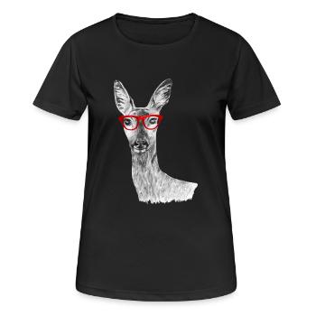 Rogen - Frauen T-Shirt atmungsaktiv - Schwarz - Vorne - AI Model Female 172 light (172cm)