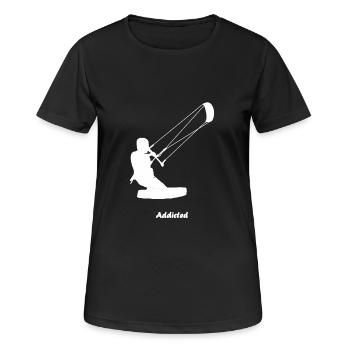 Kiteboarder - Frauen T-Shirt atmungsaktiv - Schwarz - Vorne - AI Model Female 172 light (172cm)
